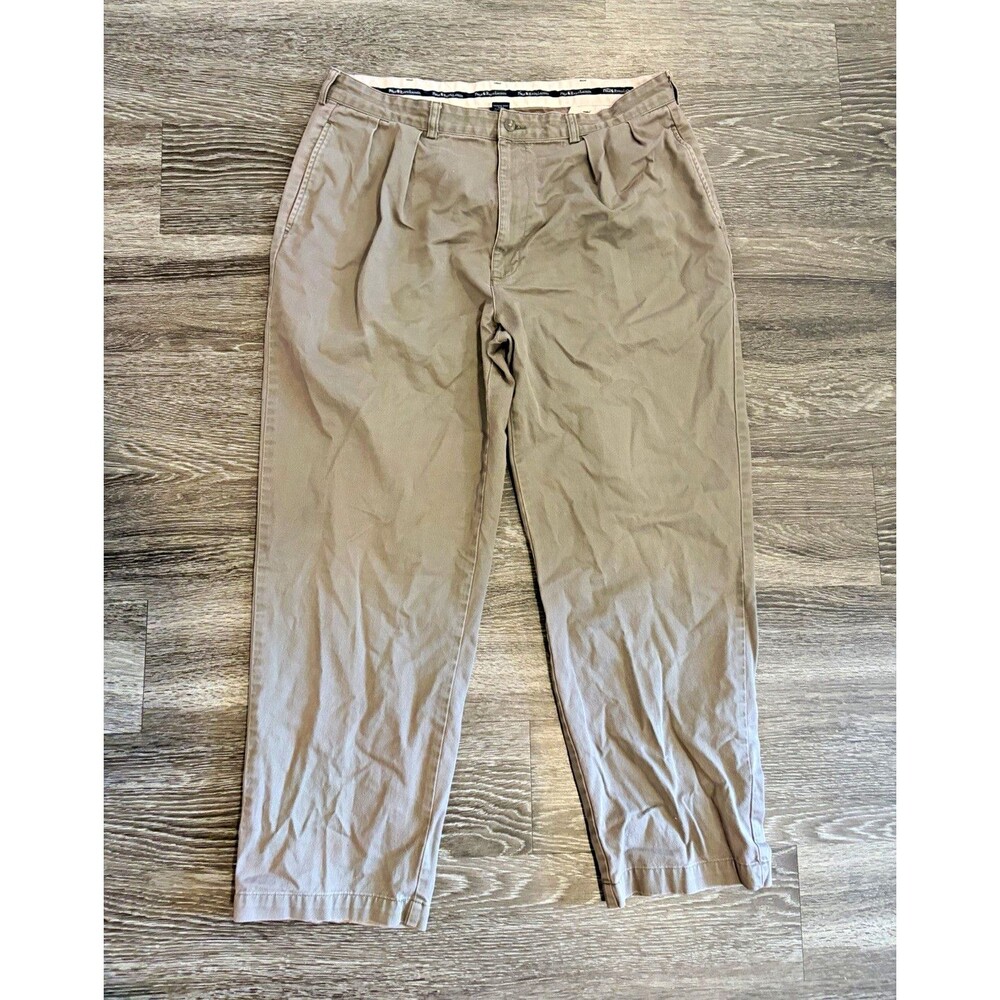 VTG Polo Ralph Lauren Men’s Beige Pleated Chino Pants 38x30 Classic Fit Straight